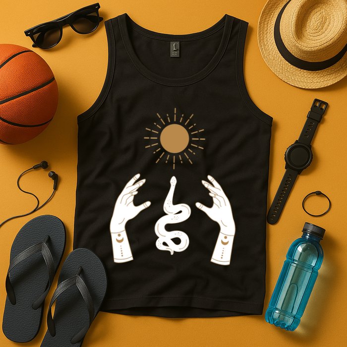 Boho Hands Reaching For The Sun Snake Tank Top