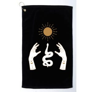 Boho Hands Reaching For The Sun Snake Platinum Collection Golf Towel