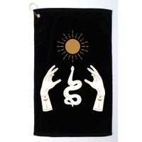 Boho Hands Reaching For The Sun Snake Golf Towel