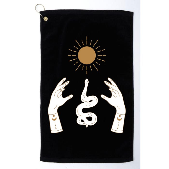 Boho Hands Reaching For The Sun Snake Golf Towel