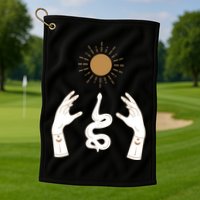 Boho Hands Reaching For The Sun Snake Golf Towel