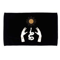 Boho Hands Reaching For The Sun Snake Microfiber Hand Towel
