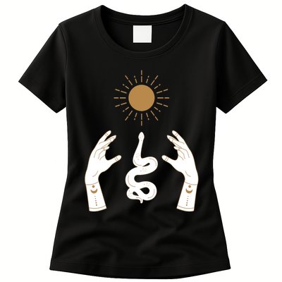 Boho Hands Reaching For The Sun Snake Womens T-Shirt
