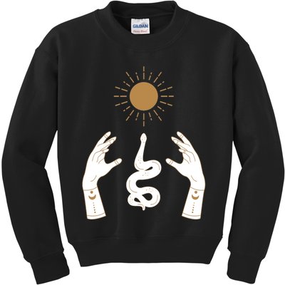 Boho Hands Reaching For The Sun Snake Kids Sweatshirt