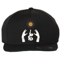Boho Hands Reaching For The Sun Snake Wool Snapback Cap