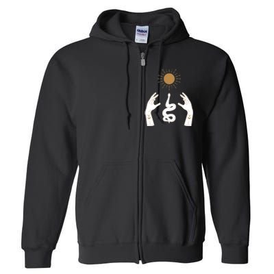 Boho Hands Reaching For The Sun Snake Full Zip Hoodie