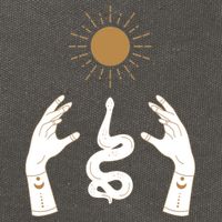 Boho Hands Reaching For The Sun Snake Cotton Canvas Backpack