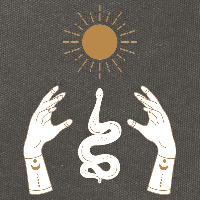 Boho Hands Reaching For The Sun Snake Cotton Canvas Backpack