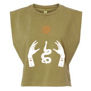 Boho Hands Reaching For The Sun Snake Garment-Dyed Women's Muscle Tee