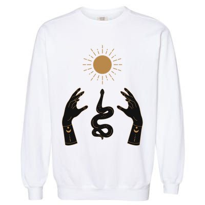 Boho Hands Reaching For The Sun Snake Garment-Dyed Sweatshirt