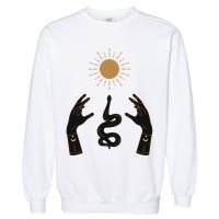 Boho Hands Reaching For The Sun Snake Garment-Dyed Sweatshirt