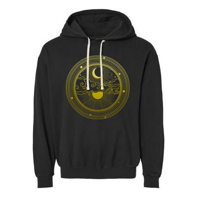 BoHo Moon and Sun Reflection Garment-Dyed Fleece Hoodie