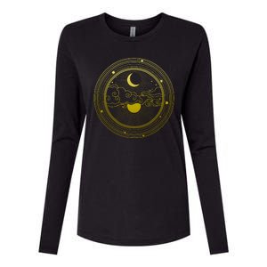 BoHo Moon and Sun Reflection Womens Cotton Relaxed Long Sleeve T-Shirt