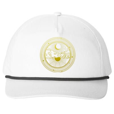 BoHo Moon and Sun Reflection Snapback Five-Panel Rope Hat