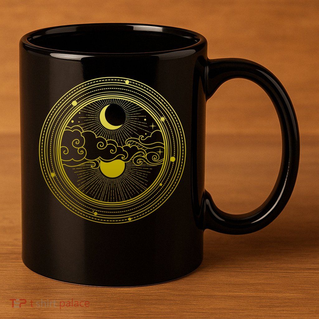 BoHo Moon and Sun Reflection 11oz C Handle Ceramic Mug
