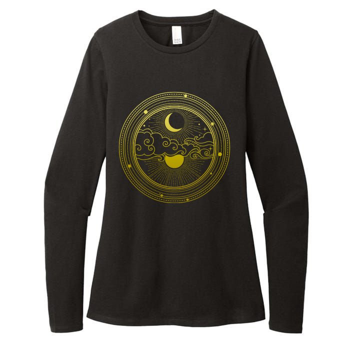 BoHo Moon and Sun Reflection Womens CVC Long Sleeve Shirt