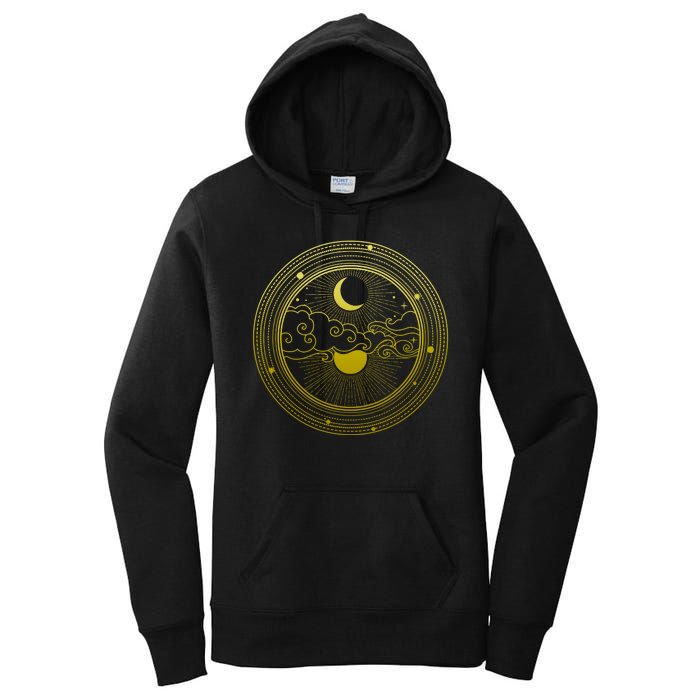 BoHo Moon and Sun Reflection Women's Pullover Hoodie