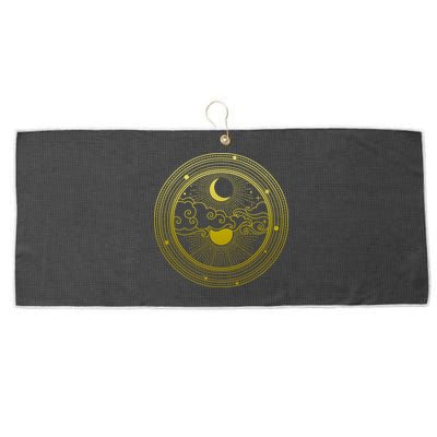 BoHo Moon and Sun Reflection Large Microfiber Waffle Golf Towel