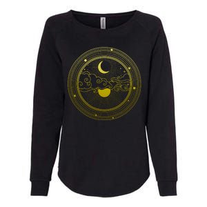 BoHo Moon and Sun Reflection Womens California Wash Sweatshirt