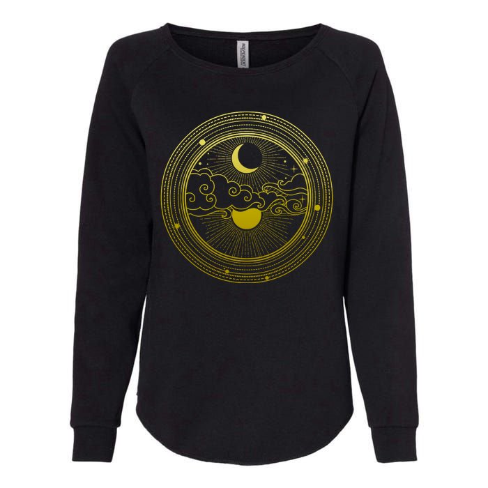 BoHo Moon and Sun Reflection Womens California Wash Sweatshirt