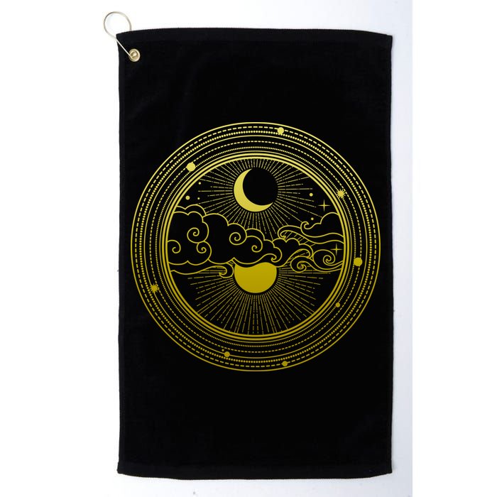 BoHo Moon and Sun Reflection Golf Towel