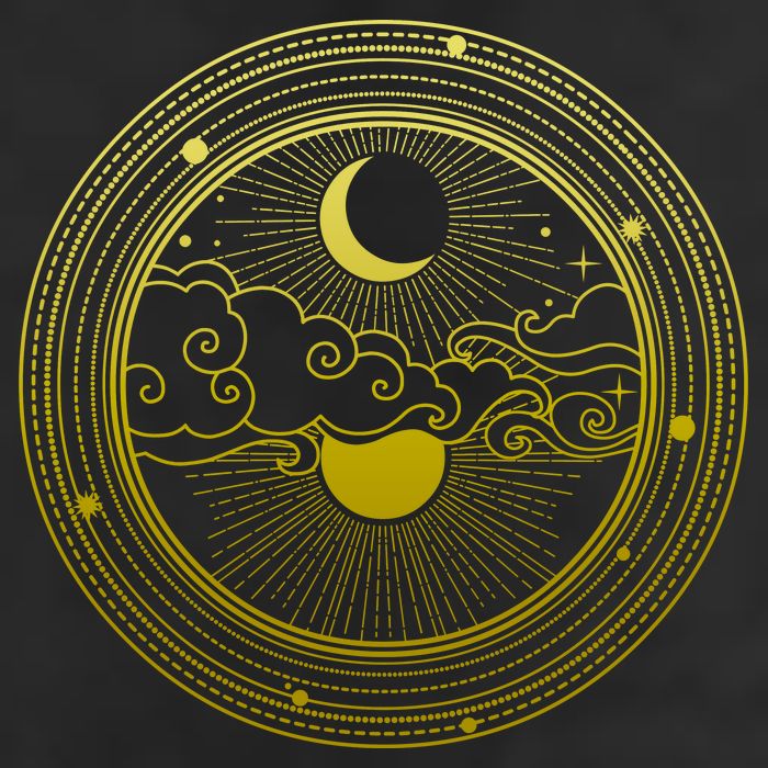 BoHo Moon and Sun Reflection Golf Towel
