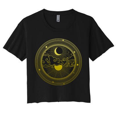 BoHo Moon and Sun Reflection Crop Top