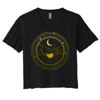 BoHo Moon and Sun Reflection Women's Crop Top Tee