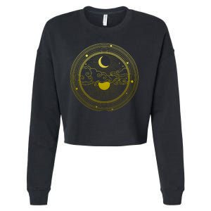 BoHo Moon and Sun Reflection Cropped Pullover Crew