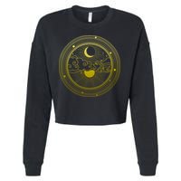 BoHo Moon and Sun Reflection Cropped Pullover Crew