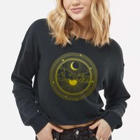 BoHo Moon and Sun Reflection Cropped Pullover Crew