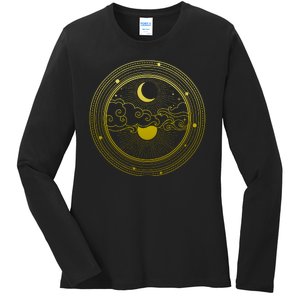 BoHo Moon and Sun Reflection Ladies Long Sleeve Shirt