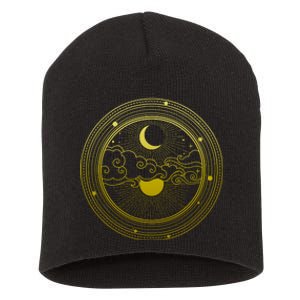 BoHo Moon and Sun Reflection Short Acrylic Beanie