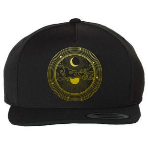 BoHo Moon and Sun Reflection Wool Snapback Cap