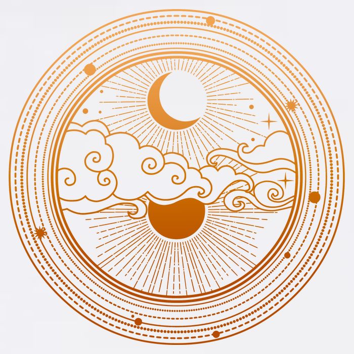 BoHo Moon and Sun Reflection Garment-Dyed Sweatshirt