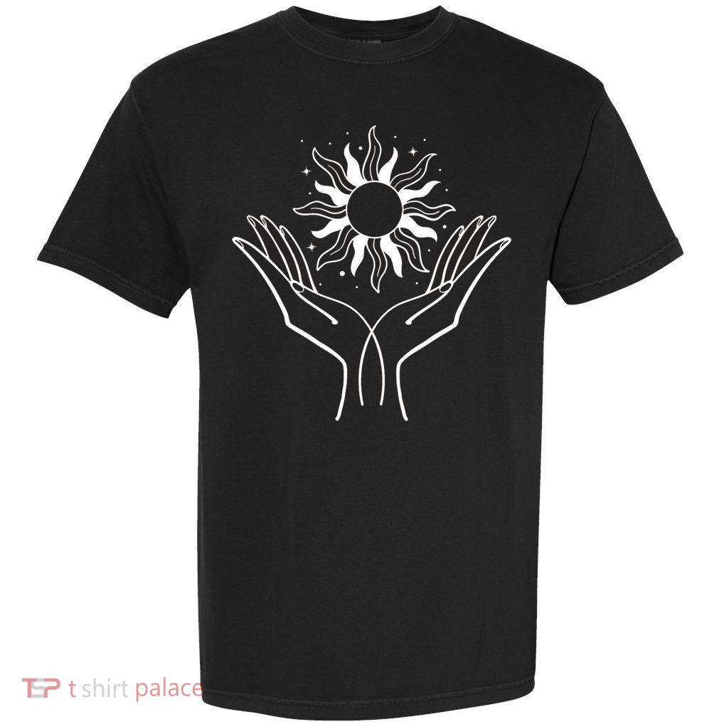 Boho Styled Hands Lifting Sun Spiritual Garment-Dyed Heavyweight T-Shirt