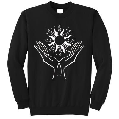 Boho Styled Hands Lifting Sun Spiritual Sweatshirt