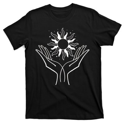 Boho Styled Hands Lifting Sun Spiritual T-Shirt