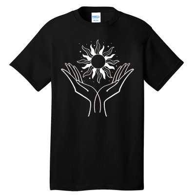 Boho Styled Hands Lifting Sun Spiritual Tall T-Shirt