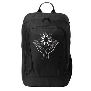 Boho Styled Hands Lifting Sun Spiritual City Backpack