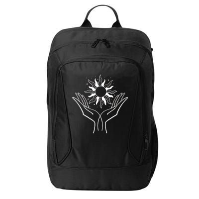 Boho Styled Hands Lifting Sun Spiritual City Backpack