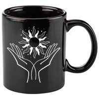 Boho Styled Hands Lifting Sun Spiritual 11oz C Handle Ceramic Mug
