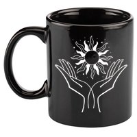 Boho Styled Hands Lifting Sun Spiritual 11oz C Handle Ceramic Mug