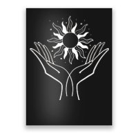 Boho Styled Hands Lifting Sun Spiritual Poster