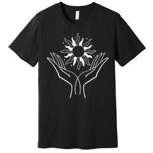 Boho Styled Hands Lifting Sun Spiritual Premium T-Shirt