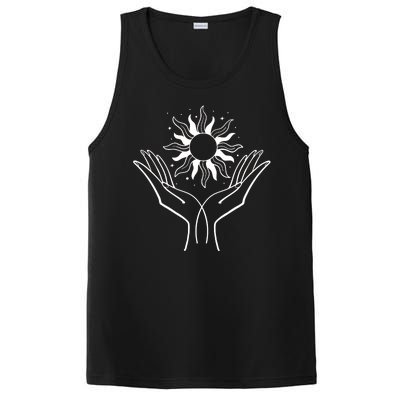 Boho Styled Hands Lifting Sun Spiritual PosiCharge Competitor Tank