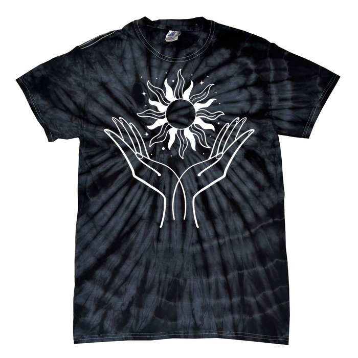 Boho Styled Hands Lifting Sun Spiritual Tie-Dye T-Shirt