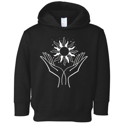 Boho Styled Hands Lifting Sun Spiritual Toddler Hoodie