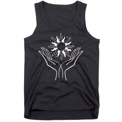 Boho Styled Hands Lifting Sun Spiritual Tank Top