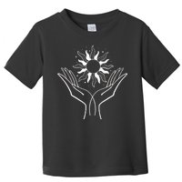 Boho Styled Hands Lifting Sun Spiritual Toddler T-Shirt